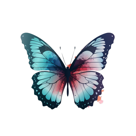 透明背景彩色蝴蝶PNG图形素材