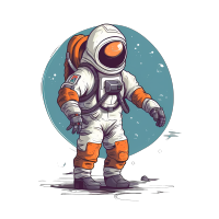 卡通风格太空人矢量插画