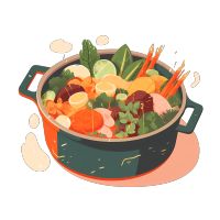 高清透明背景热锅插画设计元素