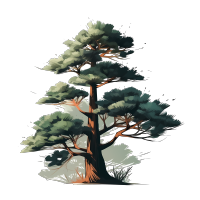 透明背景芬木松树矢量插画