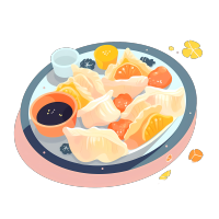 简约插画设计-鲜美蒸饺平面图形素材