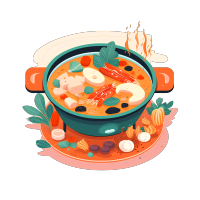 高清透明背景火锅插画设计