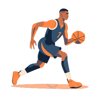篮球运动员矢量插画设计素材