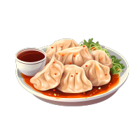 白底饺子插画素材