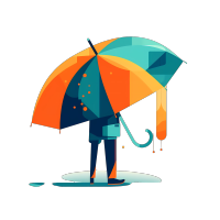 简约扁平雨伞PNG图形素材