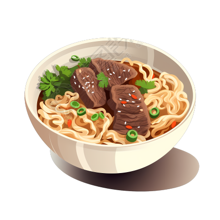 清爽牛肉面插画设计