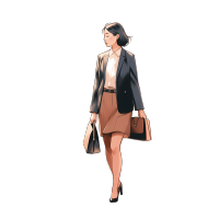 白底淡色系时尚女性插画素材