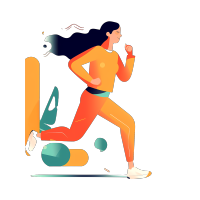极简白底跑步活动插画