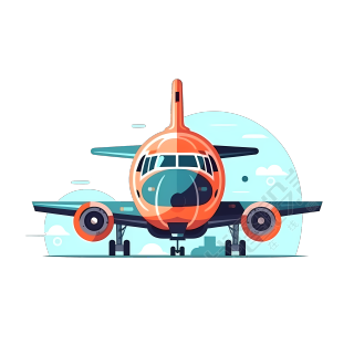 飞机平面插画设计素材