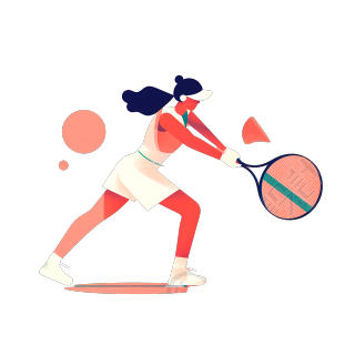 网球扁平插画设计素材