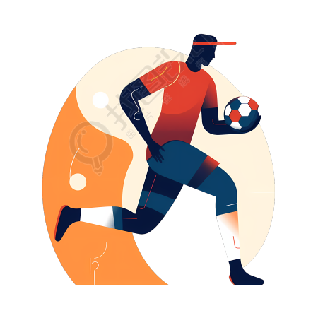 足球运动员插画设计素材