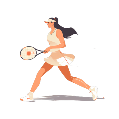 网球少女插画设计元素