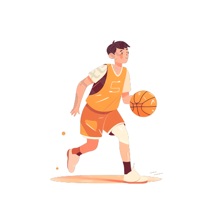 白底篮球运动员插画设计