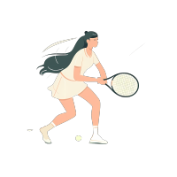 网球少女插画设计素材