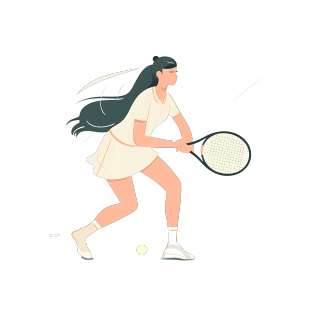网球少女插画设计素材