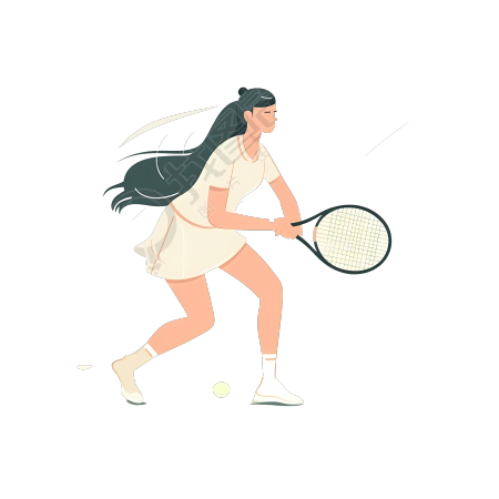 网球少女插画设计素材