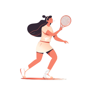 网球女孩插画设计