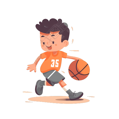 简约风篮球少年PNG图形素材