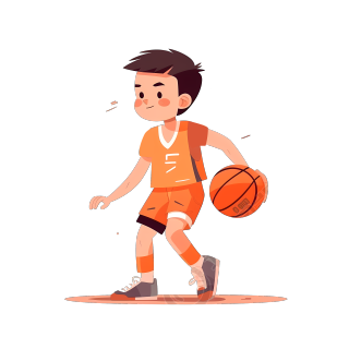 白底扁平篮球运动员插画设计