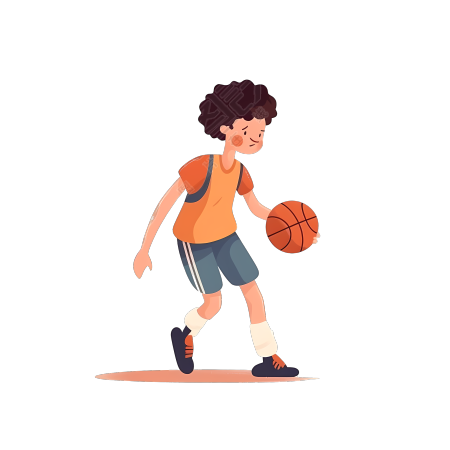 篮球男孩插画设计