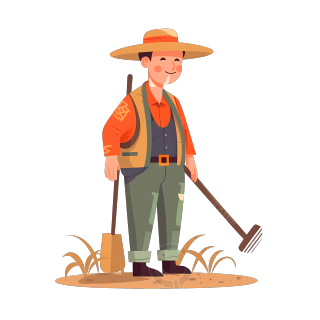 农民插画素材-清新平面设计