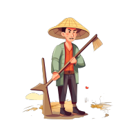 农民耕作，向量插画设计素材