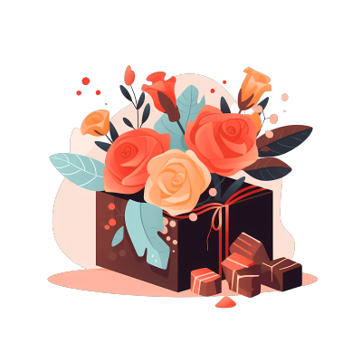 创意设计元素-巧克力玫瑰礼盒