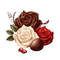 巧克力玫瑰插画设计