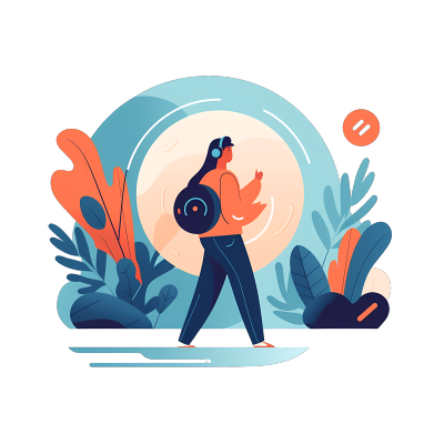 白色背景扁平插画视频播放器