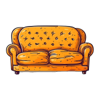简约卡通沙发PNG高清插画设计