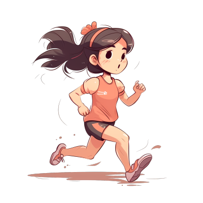 运动会上跑步的马尾女孩图片