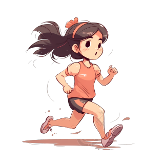 运动会上跑步的马尾女孩图片