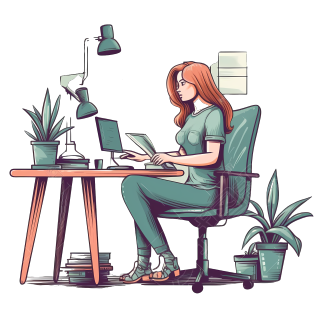 商务女性操作电脑图片