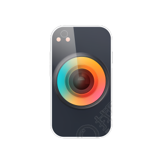 苹果手机白色透镜PNG图形素材