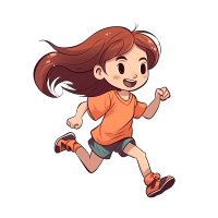 奔跑的女孩小清新图片