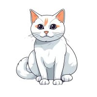白色可爱胖猫咪图形素材