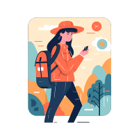 外出旅游的戴帽子女人图片