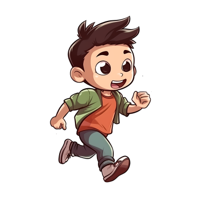 奔跑的男孩插画设计