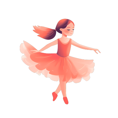 芭蕾舞小女孩跳舞插画