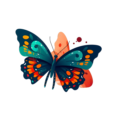 卡通彩色美丽的蝴蝶图形素材
