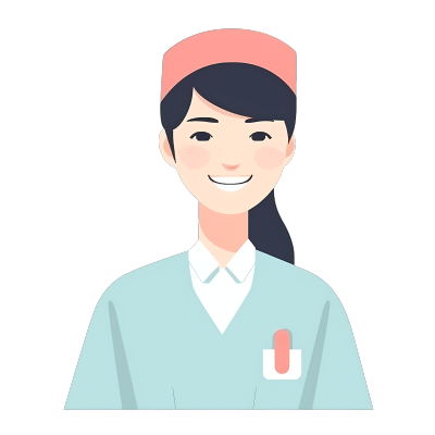 亚洲女护士平面插画设计素材