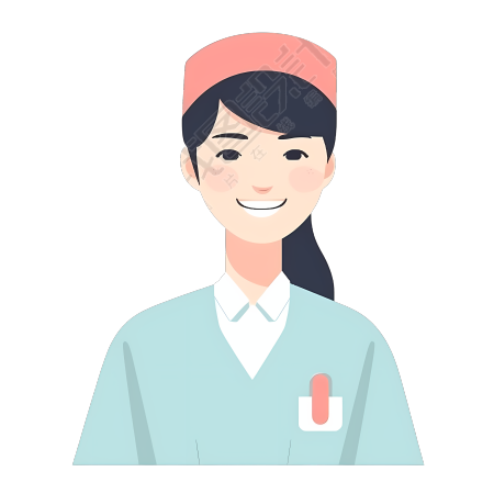 亚洲女护士平面插画设计素材