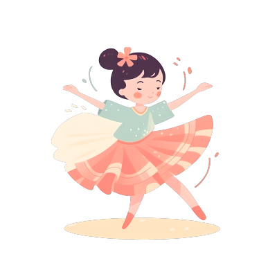 小女孩穿芭蕾舞服跳舞素材