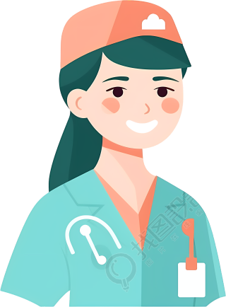 医院女护士人物插画设计素材