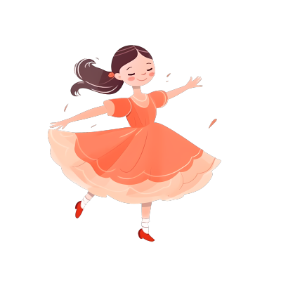白底芭蕾舞小女孩插画设计