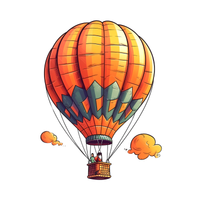 卡通飞行热气球卡通向量插画
