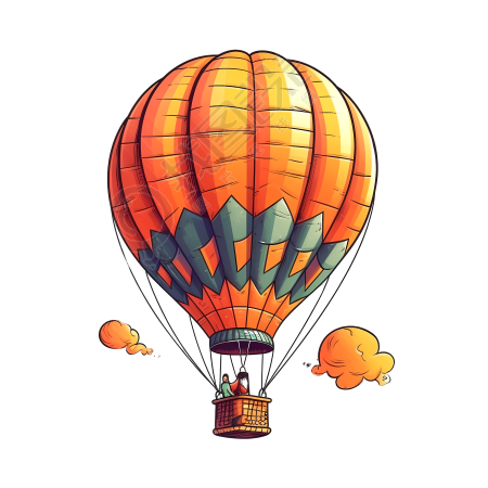 卡通飞行热气球卡通向量插画