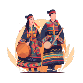 壮族传统节日民族歌舞图示