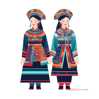 壮族风情传统服饰插画