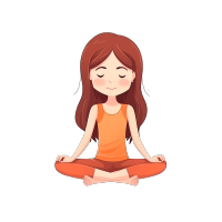 正在盘腿练瑜伽的女孩图片